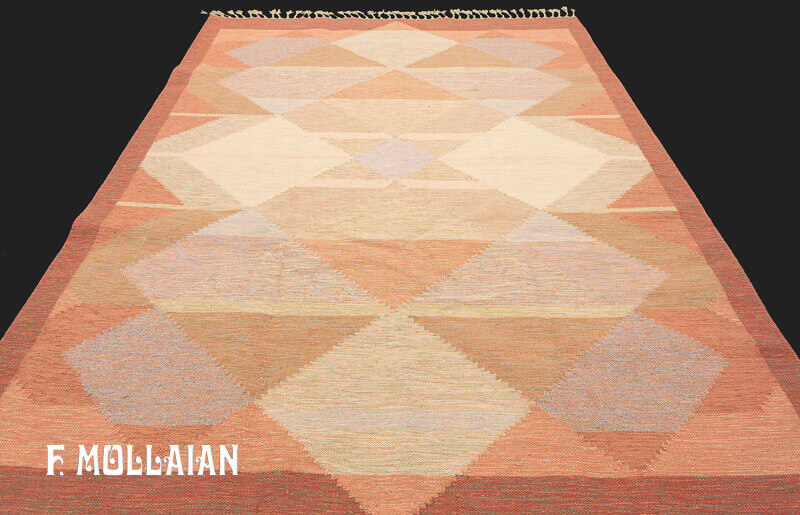 Semi-Antique Swedish Kilim n°:73320174